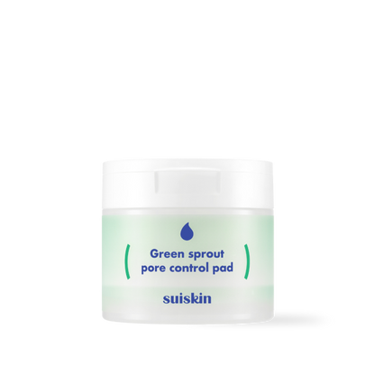 Suiskin Green Sprout Pore Control Pad jar with green lid and textured toner pads