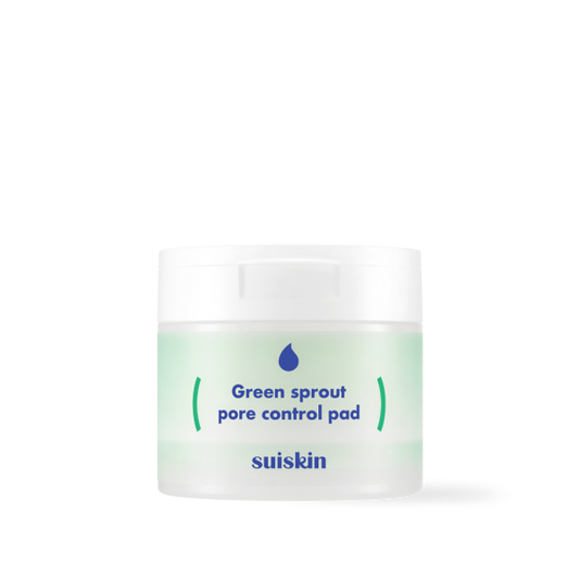 Suiskin Green Sprout Pore Control Pad jar with green lid and textured toner pads