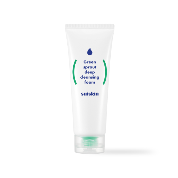 Suiskin Green sprout deep cleansing foam in a soft green tube