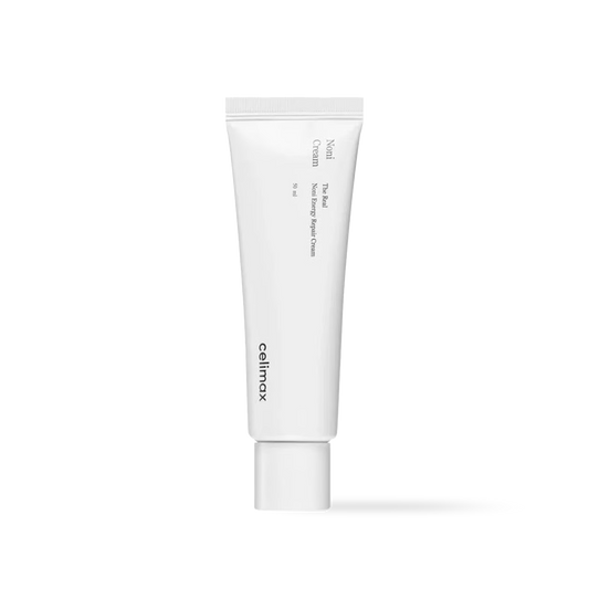 Celimax The Real Noni Energy Repair Cream in a white squeeze tube with a green cap and label accents