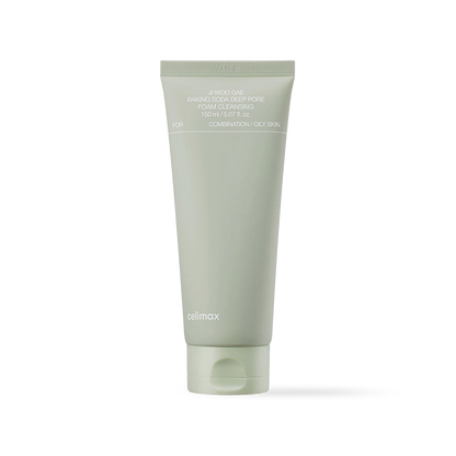 Celimax Ji Woo Gae Baking Soda Deep Pore Foam Cleansing in a white and blue squeeze tube packaging