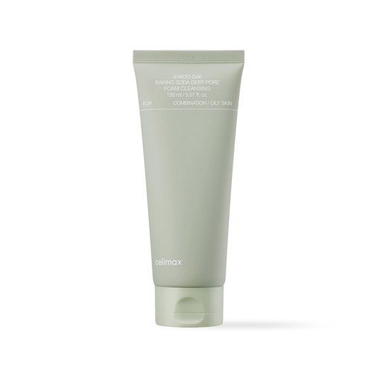 Celimax Ji Woo Gae Baking Soda Deep Pore Foam Cleansing in a white and blue squeeze tube packaging