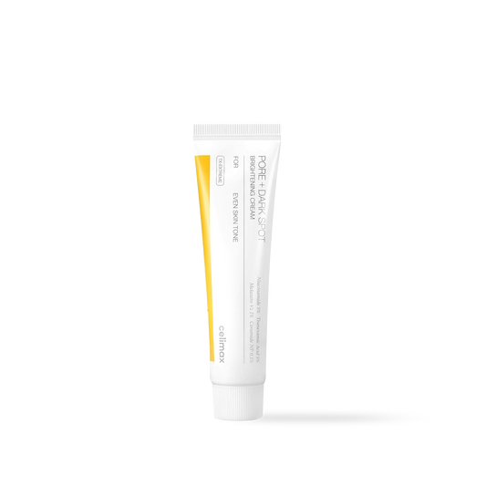 Celimax Pore and Dark Spot Brightening Cream in a white squeeze tube with a precision tip applicator