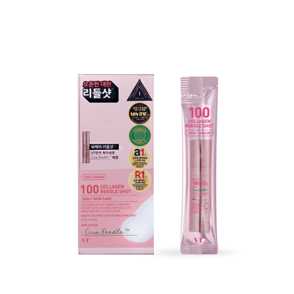 VT Cosmetics 100 Collagen Reedle Shot skin booster in box packaging
