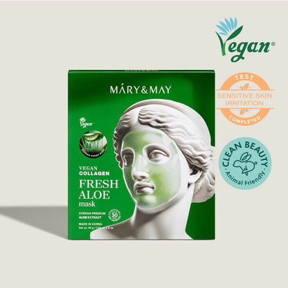 Mary&May Vegan Collagen Fresh Aloe Mask (30g x4) - Kbeauty.sale
