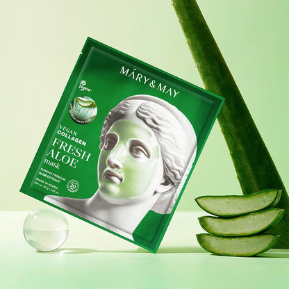 Mary&May Vegan Collagen Fresh Aloe Mask (30g x4) - Kbeauty.sale