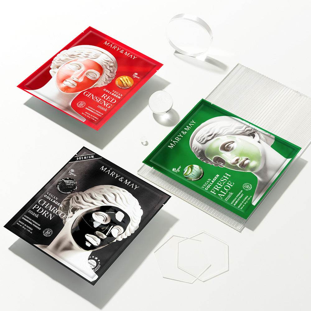 Mary&May Vegan Collagen Fresh Aloe Mask (30g x4) - Kbeauty.sale