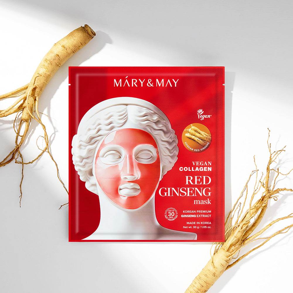 Mary&May Vegan Collagen Red Ginseng Mask (30g x4) - Kbeauty.sale