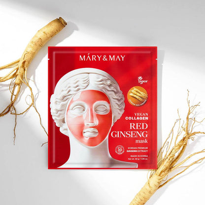 Mary&May Vegan Collagen Red Ginseng Mask (30g x4) - Kbeauty.sale