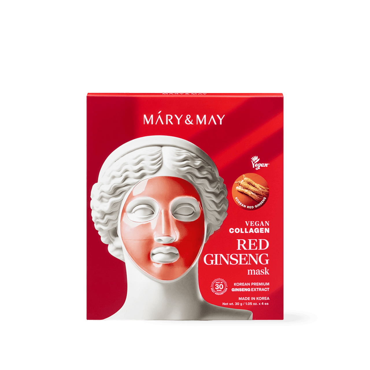Mary&May Vegan Collagen Red Ginseng Mask (30g x4) - Kbeauty.sale