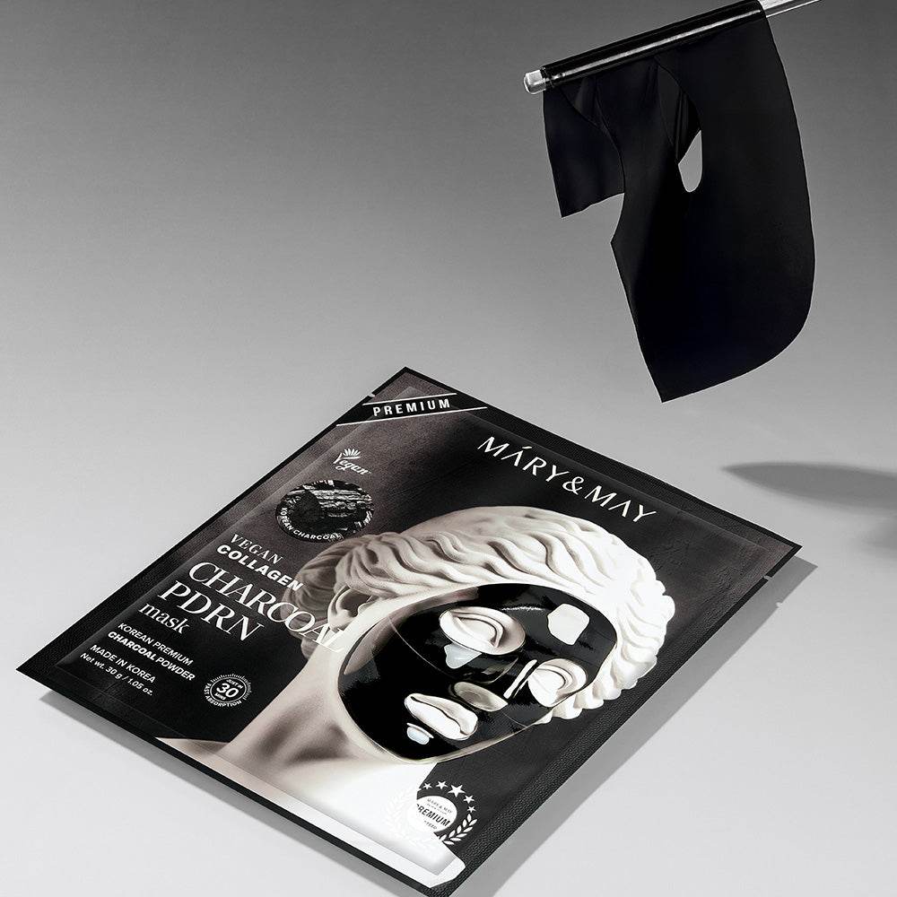 Mary&May Vegan Collagen Charcoal PDRN Mask (30g x4) - Kbeauty.sale