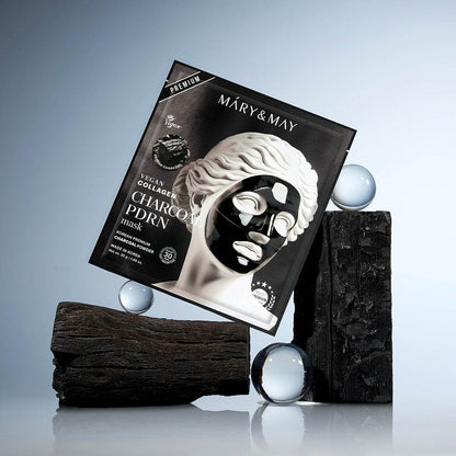 Mary&May Vegan Collagen Charcoal PDRN Mask (30g x4) - Kbeauty.sale