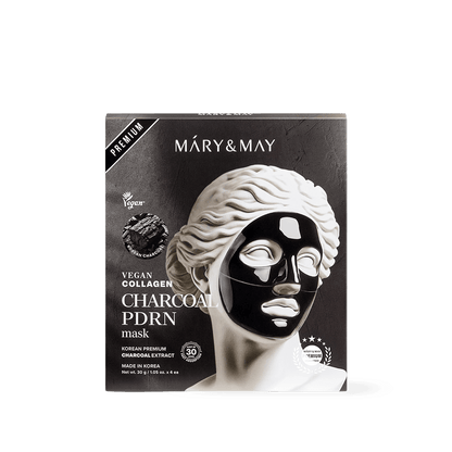Mary&May Vegan Collagen Charcoal PDRN Mask (30g x4) - Kbeauty.sale