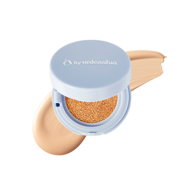 Unleashia Bae Bae Blue Cushion compact in pastel blue packaging