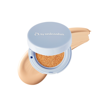 Unleashia Bae Bae Blue Cushion compact in pastel blue packaging
