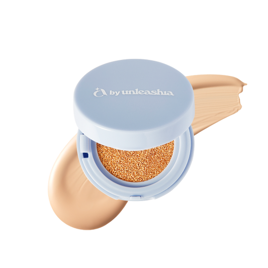 Unleashia Bae Bae Blue Cushion compact in pastel blue packaging