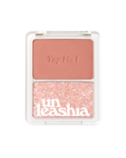 Unleashia Tap Me Palette Duo in a compact dual-well glitter and powder design