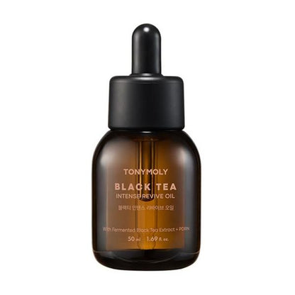 TONYMOLY The Black Tea London Classic Oil in an amber bottle with a dropper cap