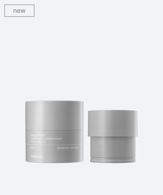Celimax Dual Barrier Purifying Cleansing Balm Refill in a white and blue plastic pouch packaging