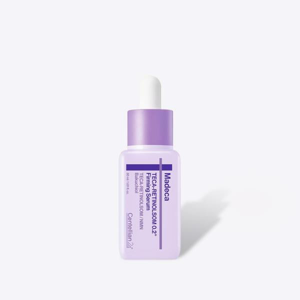 Centellian24 Madeca Teca Retinolsom 0.2 Firming Serum in a white and green pump bottle