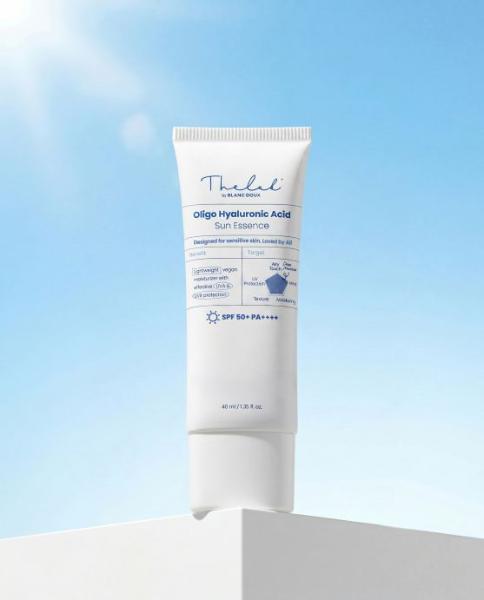 THE LAB by BLANC DOUX Oligo Hyaluronic Acid Sun Essence in a white 40ml squeeze tube