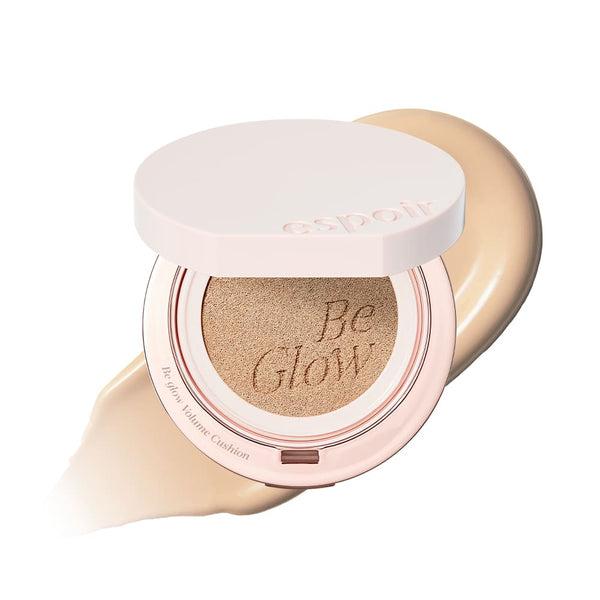 Espoir Be Glow Volume Cushion shade 23 Beige in a glossy champagne gold compact case