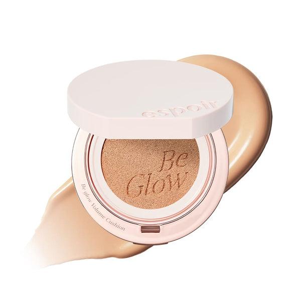 Espoir Be Glow Volume Cushion SPF42 PA+++ in shade 26 Honey with a sleek beige compact