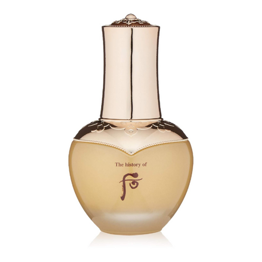 The History Of Whoo Cheongidan HwaHyun Gold Ampoule 40ml in an ornate gold bottle