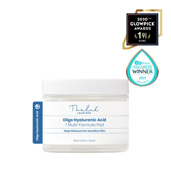 The Lab by Blanc Doux Oligo Hyaluronic Acid 7 Multi-formula Pad in a white jar