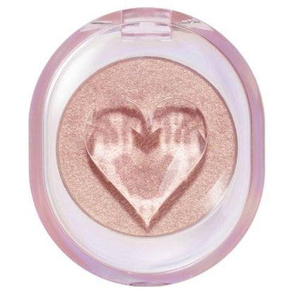 Etude House Shooting Beam Highlighter in Gold Shine Wing, a round compact with shimmering pale gold pressed powder