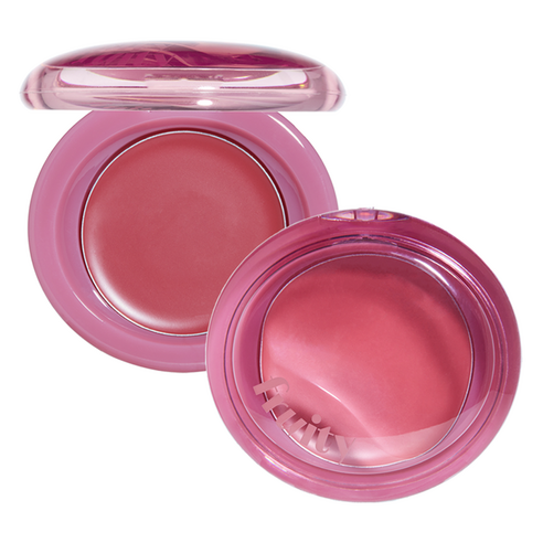 Etude House Fruity Lip and Cheek Blur Balm in Blushing Plum, a deep berry cream in a round clear pot