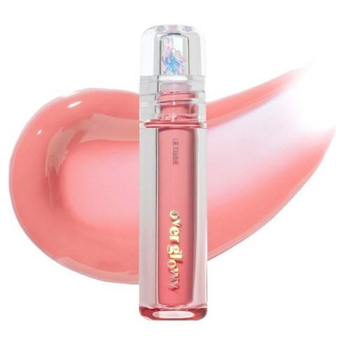 Etude House Over Glowy Gloss in Sweety Cream, a sheer peach lip gloss in a clear tube with a pink cap