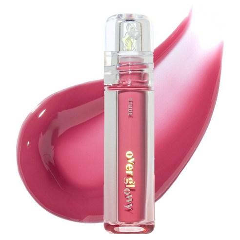 Etude House Over Glowy Gloss in Taro Berry, a high-shine mauve lip gloss in a clear tube with a silver cap