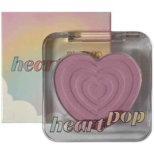 Etude House Heart Pop Blusher in Sour Jelly, a heart-shaped compact with a cool-toned lavender pink powder blush