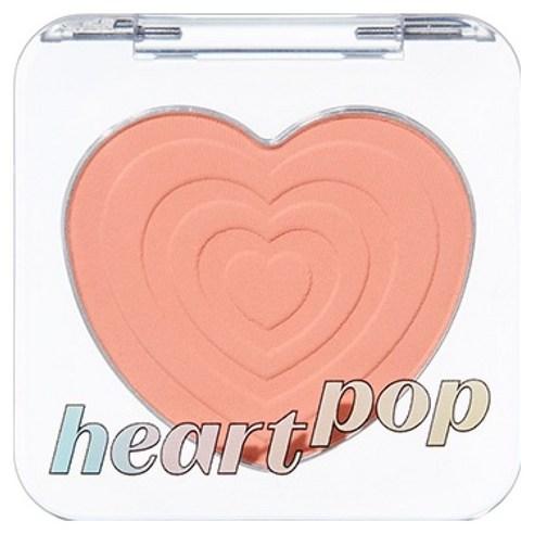Etude House Sarr Sweeties Heart Pop Blusher in Peach Scoop, heart shaped compact with peach powder blush finish