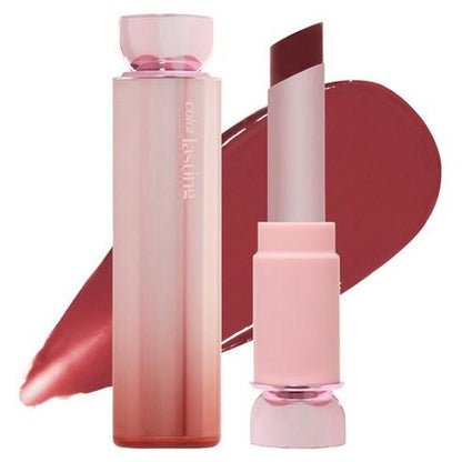 Etude House Color Lasting Glow Stick in 05 Honey Beige, a warm nude glossy lip tint in a slim twist-up tube