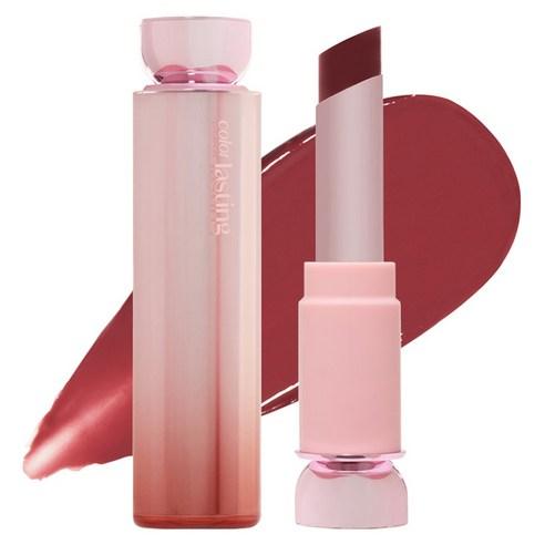 Etude House Color Lasting Glow Stick in 05 Honey Beige, a warm nude glossy lip tint in a slim twist-up tube
