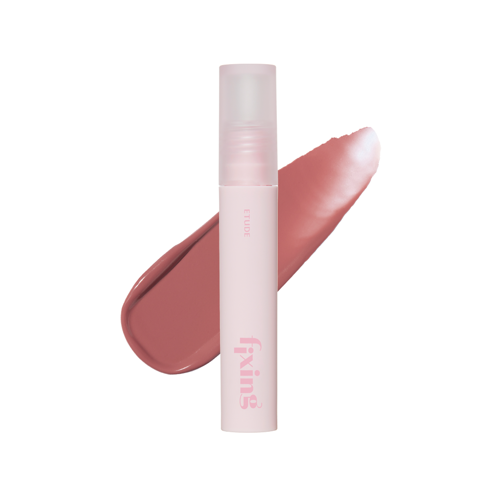 Etude House Dear My Bestie Fixing Tint in Bestie Pink, a vibrant rose liquid lip stain in a sleek matte tube