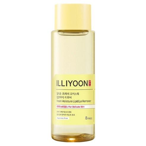 Illiyoon Fresh Moisture Lip and Eye Remover 150ml in a clear bottle with a yellow and white minimalist label