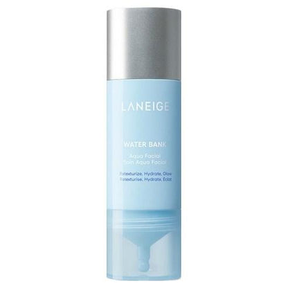 Laneige Water Bank Aqua Facial moisturizer in a small blue squeeze tube with a white screw cap