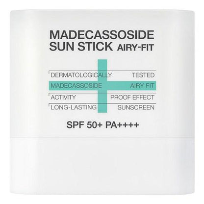 Mediheal Madecassoside Sun Stick Airy Fit in a light green and white twist-up tube packaging
