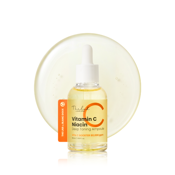 The Lab by Blanc Doux Vitamin C Niacin Deep Toning Ampoule in a clear dropper bottle