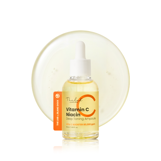 The Lab by Blanc Doux Vitamin C Niacin Deep Toning Ampoule in a clear dropper bottle