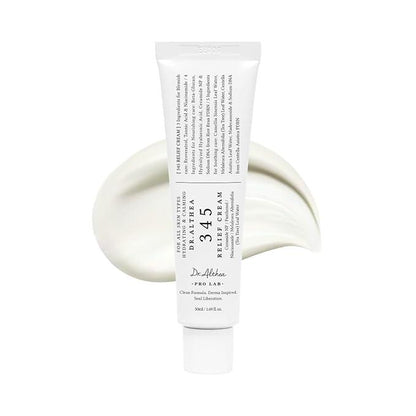 Dr.Althea 345 Relief Cream in a white and blue squeeze tube with a minimalist medicinal design