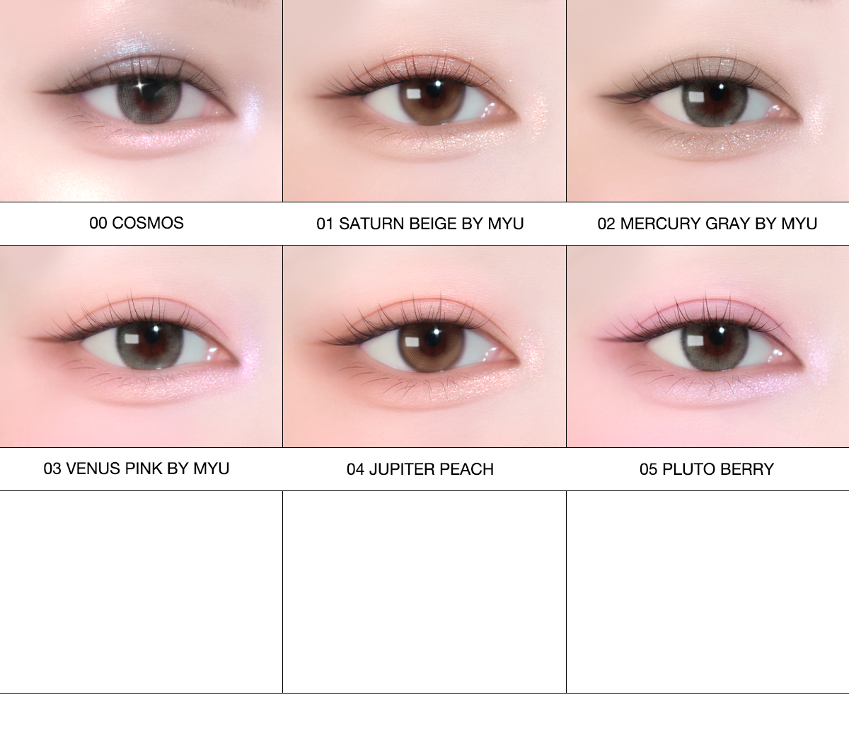 Tiptoe Wish Touch Eye Palette - 6 Colors