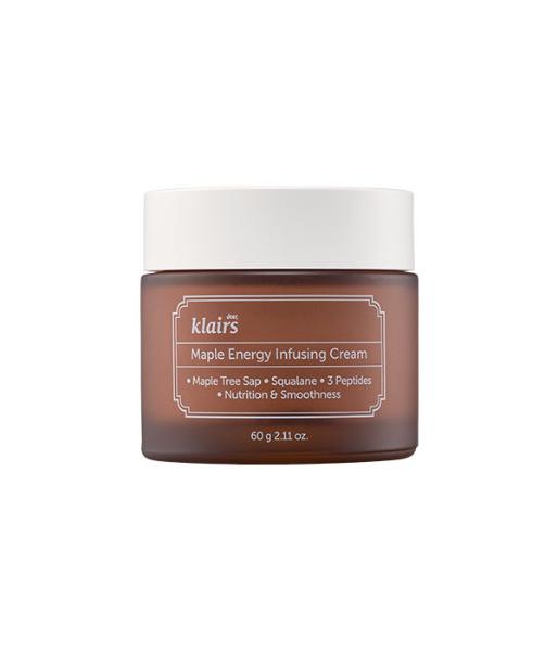 Dear Klairs Maple Energy Infusing Cream jar in warm amber packaging