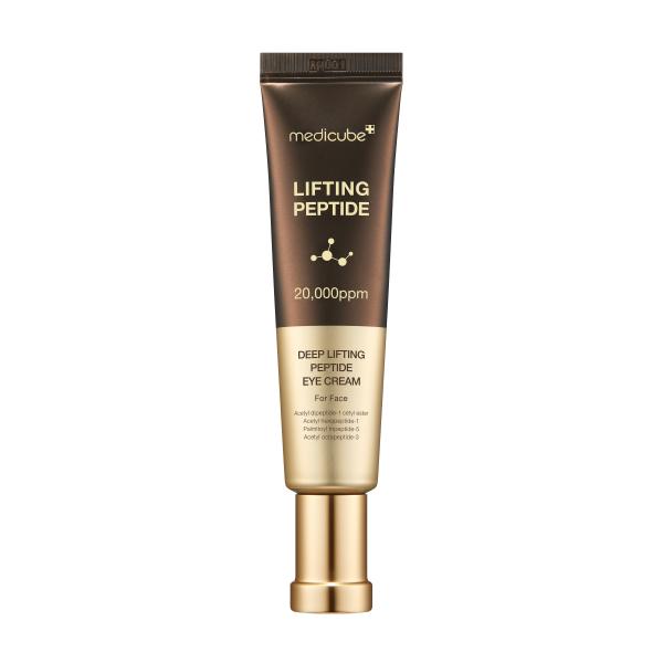 Medicube Deep Lifting Peptide Eye Cream for Face in white tube packaging