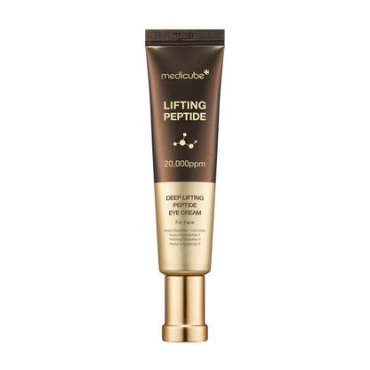 Medicube Deep Lifting Peptide Eye Cream for Face in white tube packaging