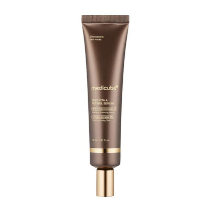 Medicube Deep Vita A Retinol Serum in a 30ml yellow dropper bottle