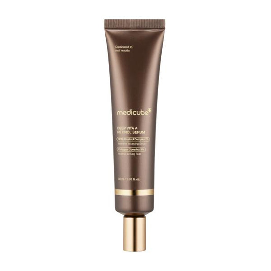 Medicube Deep Vita A Retinol Serum in a 30ml yellow dropper bottle